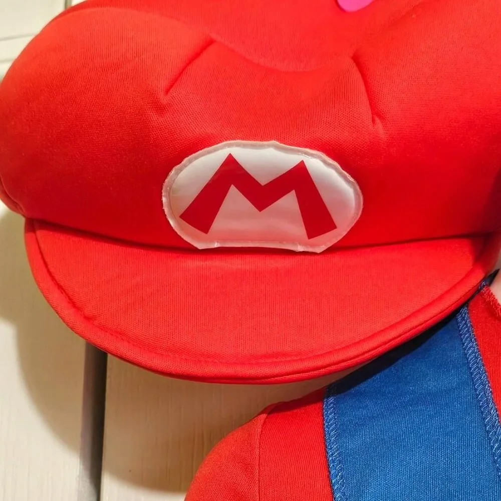 Super Mario Costume Kids 10-12  Jumpsuit Hat Mustache Halloween Nintendo Gaming - Picture 3 of 8